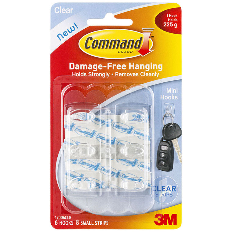 7000038182 - Command Hook 17006CLR Mini Clear, Pack of 6