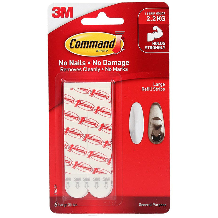 7100336809 - Command Refill Strips 17023P Large White, Pack of 6