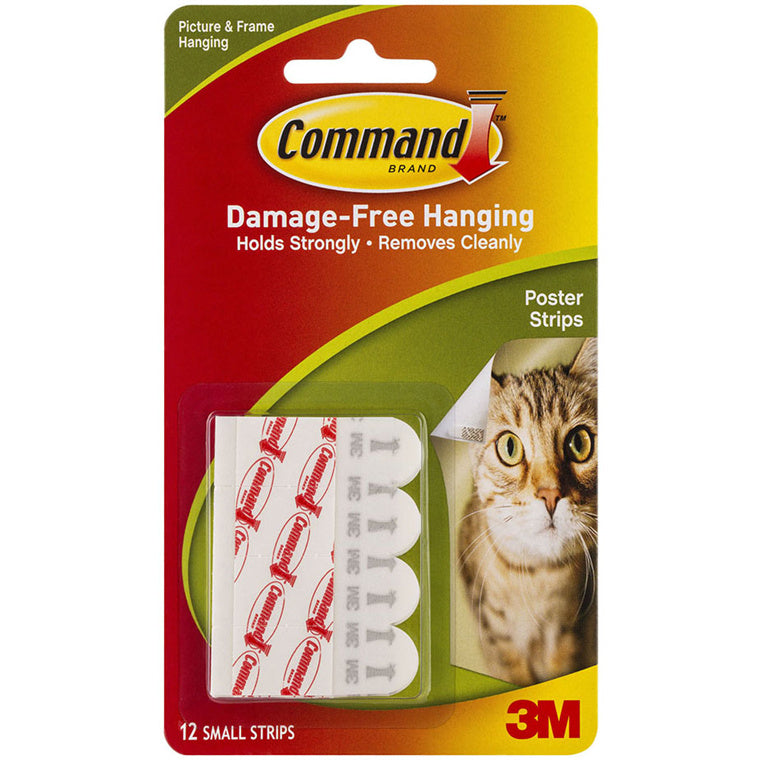 3M 10357 Command Posterstrips 17024 Klein Weiß, Packung mit 12 Stück