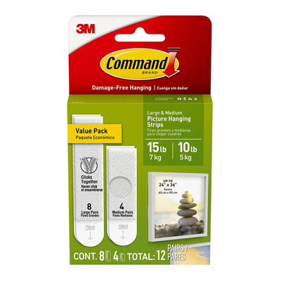 7100336062 - Command Bilderrahmen-Klebestreifen 17209-ES, mittelgroß, 12er-Pack