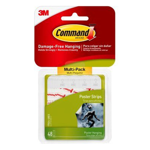 Command Poster Strips 17024-48 Small White, Value Pack of 48
