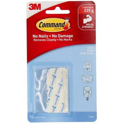 7100349478 - Command Nachfüllstreifen 17024CLR Klein transparent, Packung mit 12 Stück