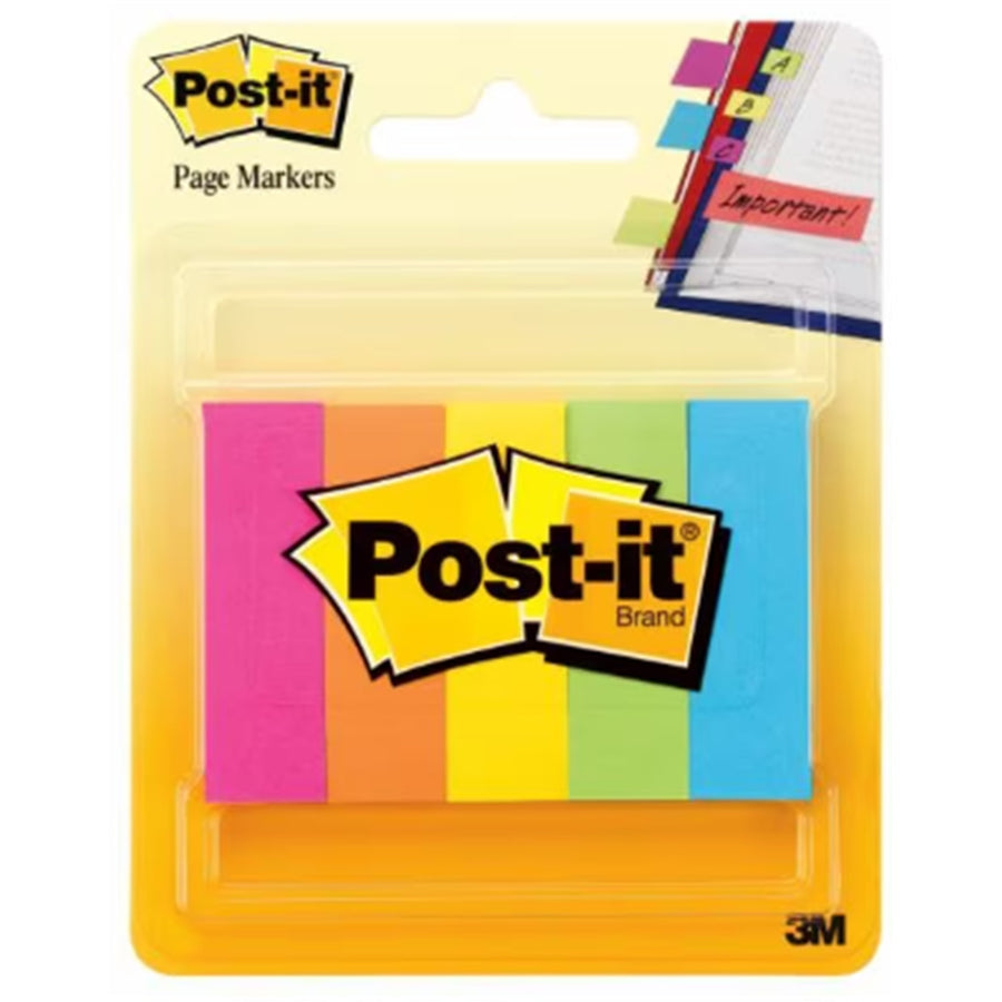 7012610404 - Post-it Page Markers 670-5ASST 15x50mm Assorted, Pack of 5