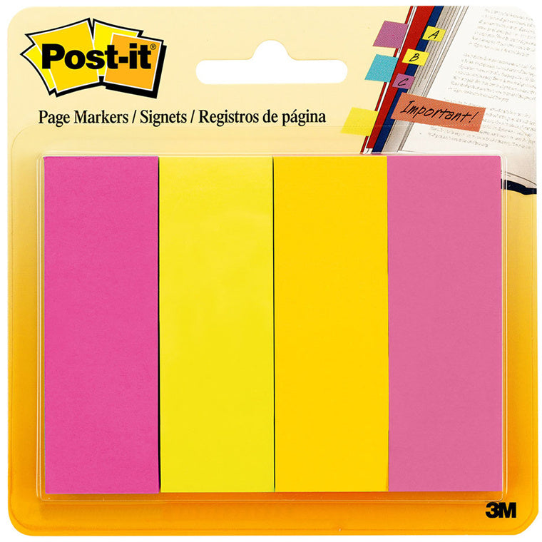 Post-it Page Markers 671-4AU 22x73mm Assorted, Pack of 4