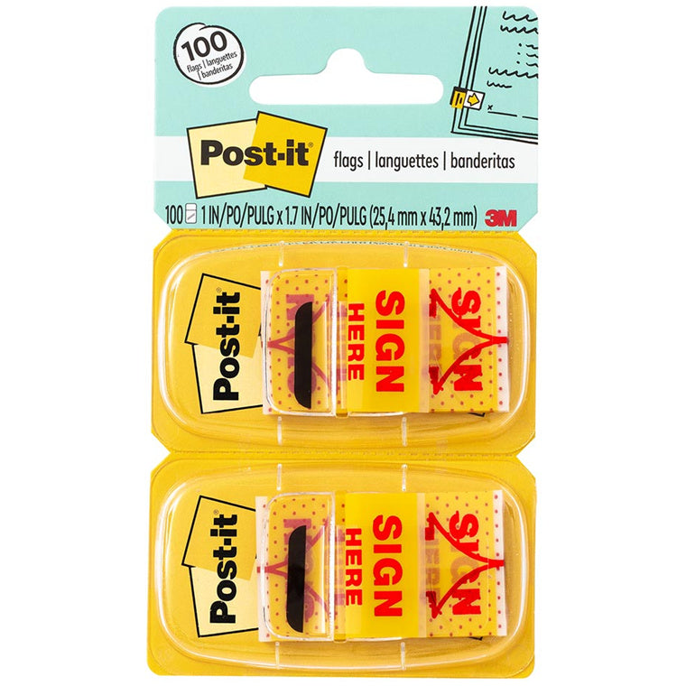 7000052582 - Post-it Flags 680-SH2 25x43mm Sign Here, Pack of 2