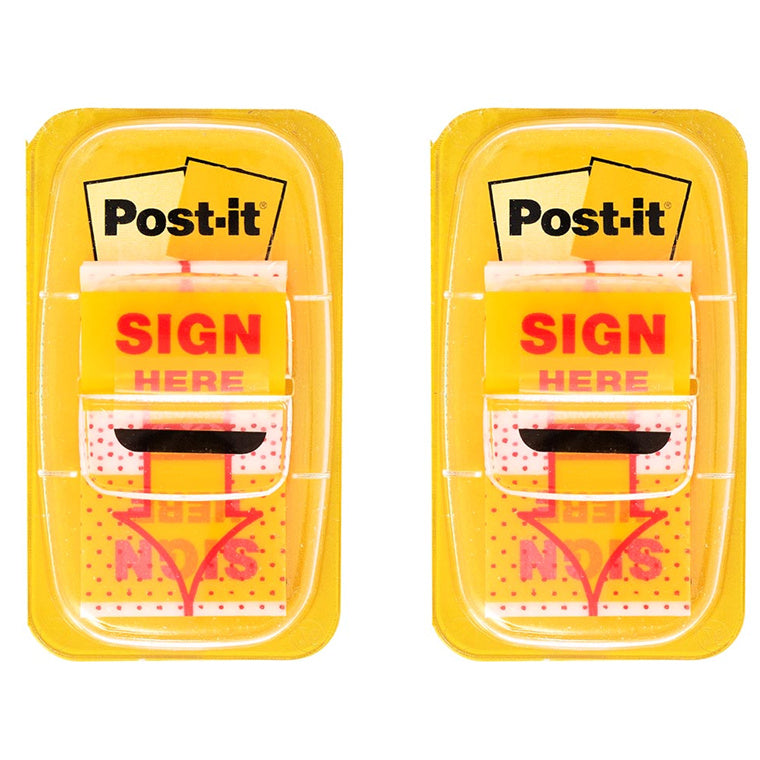 7000052582 - Post-it Flags 680-SH2 25x43mm Sign Here, Pack of 2