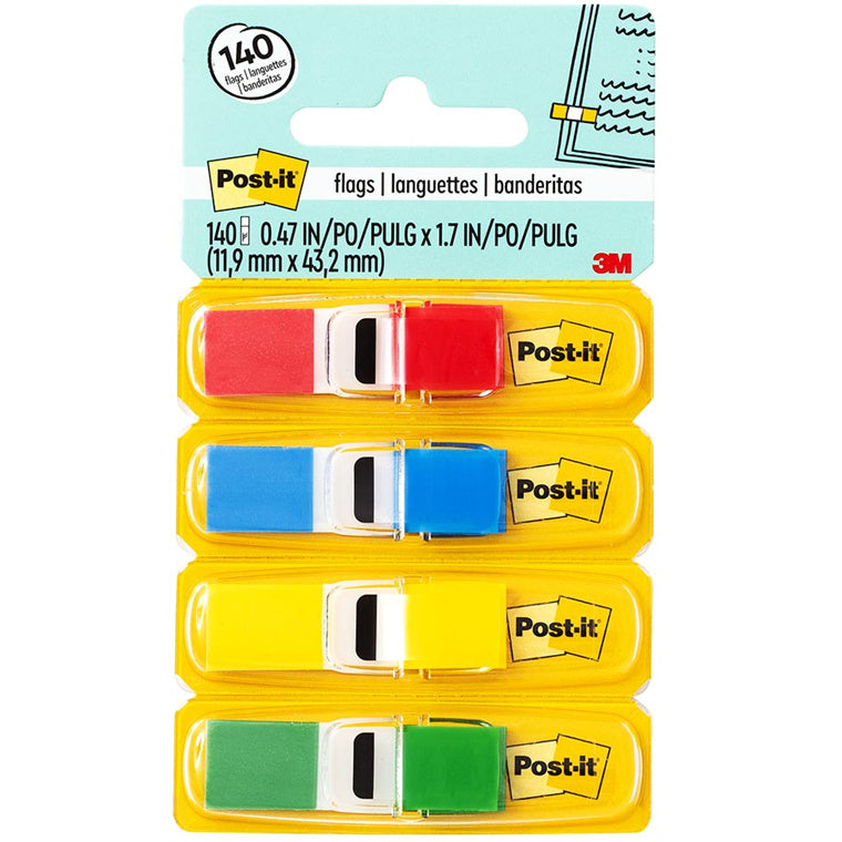 7000144922 - Post-it Flags 683-4 12x43mm Primary, Pack of 4