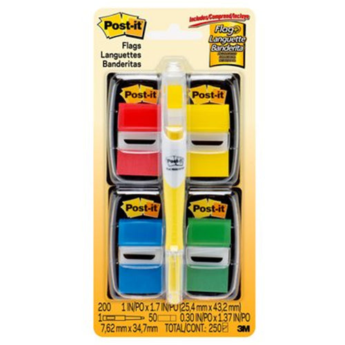 Post-it Flags 680-RYBGVA 25x43mm Primary, Pack of 4
