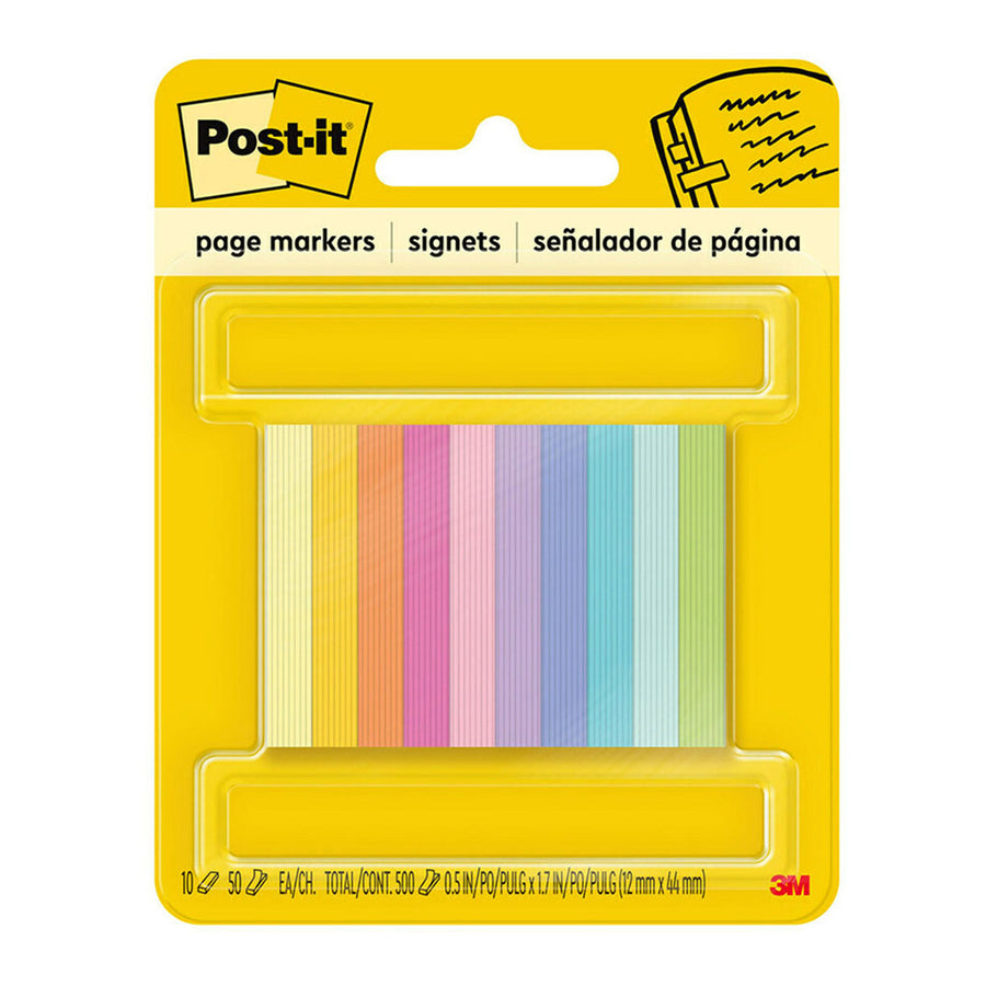 7100247676 - Post-it Page Markers 670-10AB 13x43mm Assorted, Pack of 10