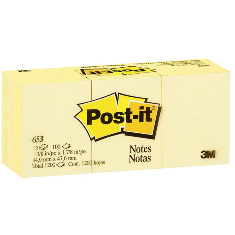 Post-it Notes 653-Y 38x50mm Yellow, Pack of 12