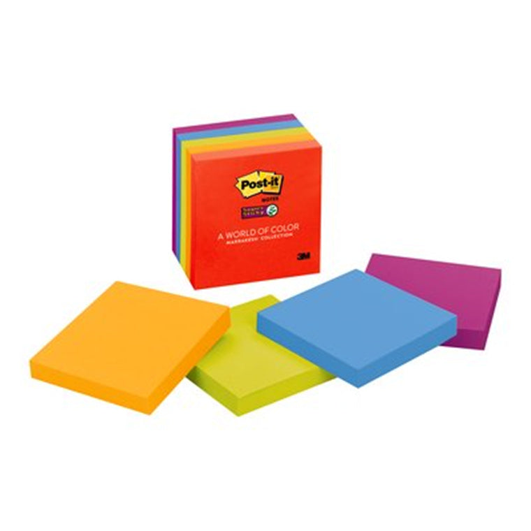 7100262998 - Post-it Super Sticky Notes 654-5SSAN 76x76mm Playful Primaries, Pack of 5