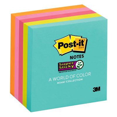 7100262999 - Post-it Super Sticky Notes 654-5SSMIA 76x76mm Supernova Neons, Pack of 5