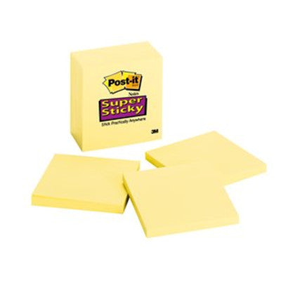 7100230193 - Post-it Super Sticky Haftnotizen 654-5SSY 76x76mm Gelb, Packung mit 5 Stück