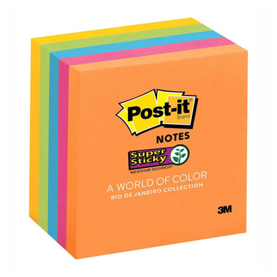 7100281210 - Post-it Super Sticky Haftnotizen 654-5SSAU 76x76mm Energy Boost, Packung mit 5
