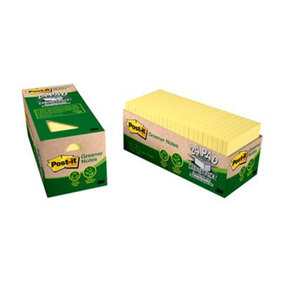 7010331917 - Post-it Greener Rec Notes 654R-24CP-CY 76x76mm Gelb, Packung mit 24
