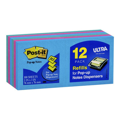 7100145161 - Post-it Pop-Up Haftnotizen R330-AU 76x76mm Floral Fantasy, Packung mit 12