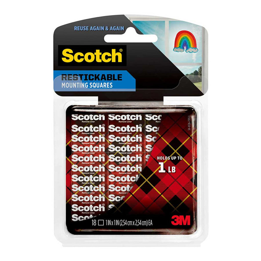 7100245428 - Scotch Wiederablösbare Befestigungsstreifen R100 25x25mm, Packung mit 18