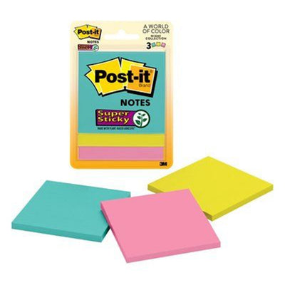 Post-it Super Sticky Haftnotizen 3321-SSMIA 76x76mm Supernova Neons, 3er-Pack