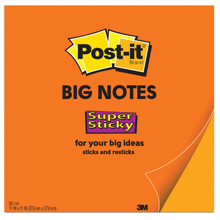 7100159755 - Post-it Super Sticky Big Notes BN11 Orange 279x279mm 30sh