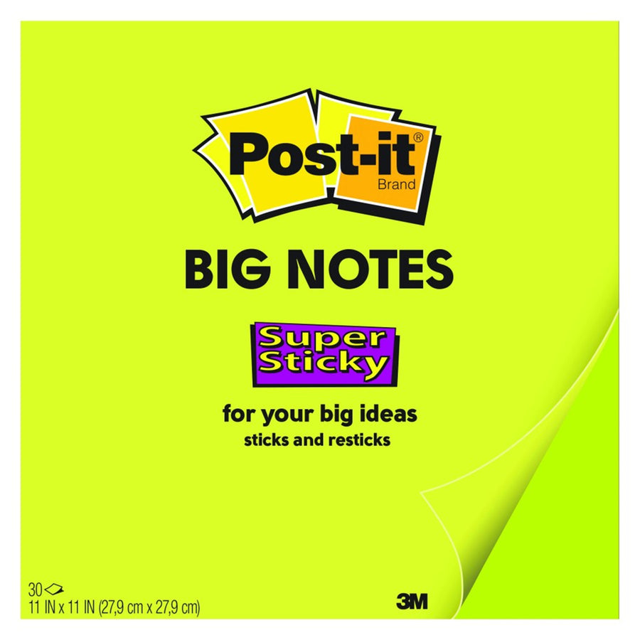 7100159781 - Post-it Super Sticky Big Notes BN11 Bright Green 279x279mm 30sh
