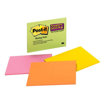 7012881982 - Post-it Super Sticky Haftnotizen liniert 660-SS 101x152mm sortiert 90 Blatt