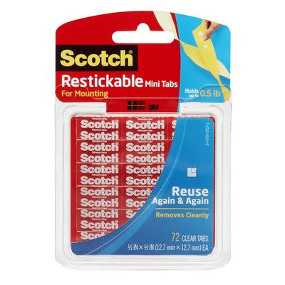 7100245385 - Scotch Wiederablösbare Befestigungsstreifen R103 13x13mm, Packung mit 72 Stück