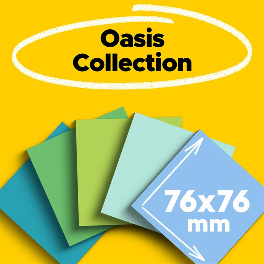 7100290422 - Post-it 100 Rec Super Sticky Notes 654R-5SST 76x76mm Oasis, Pack of 5