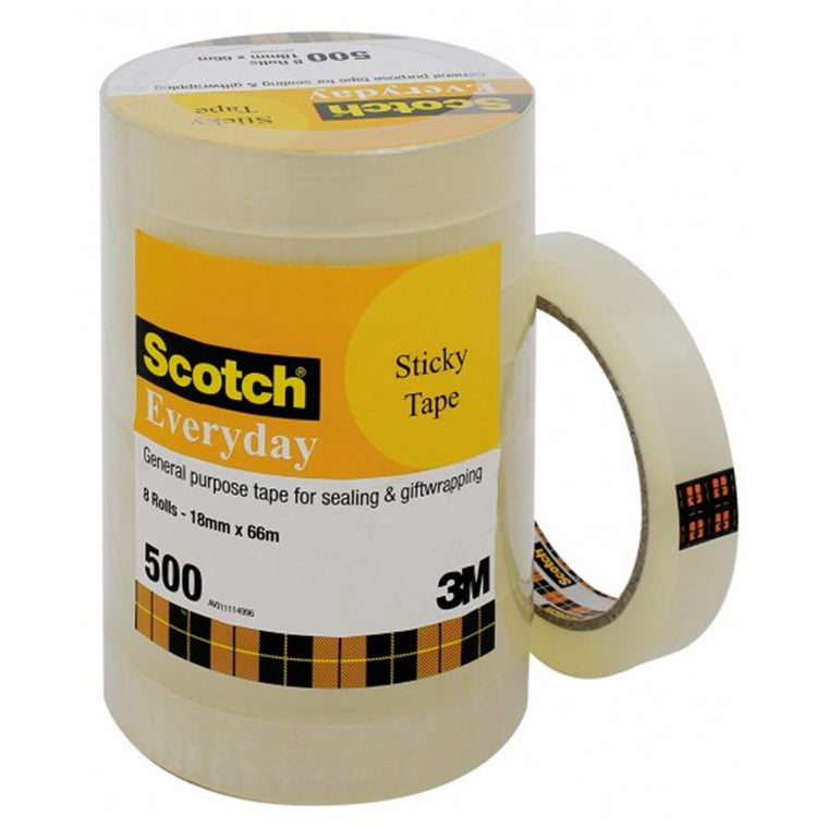 7012878535 - Scotch Sticky Tape 502 18mmx66m, Pack of 8