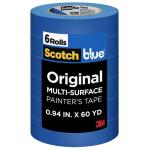 7100188447 - ScotchBlue Painter's Tape 2090-24P6 Original 24mm x 55m, Pack of 6
