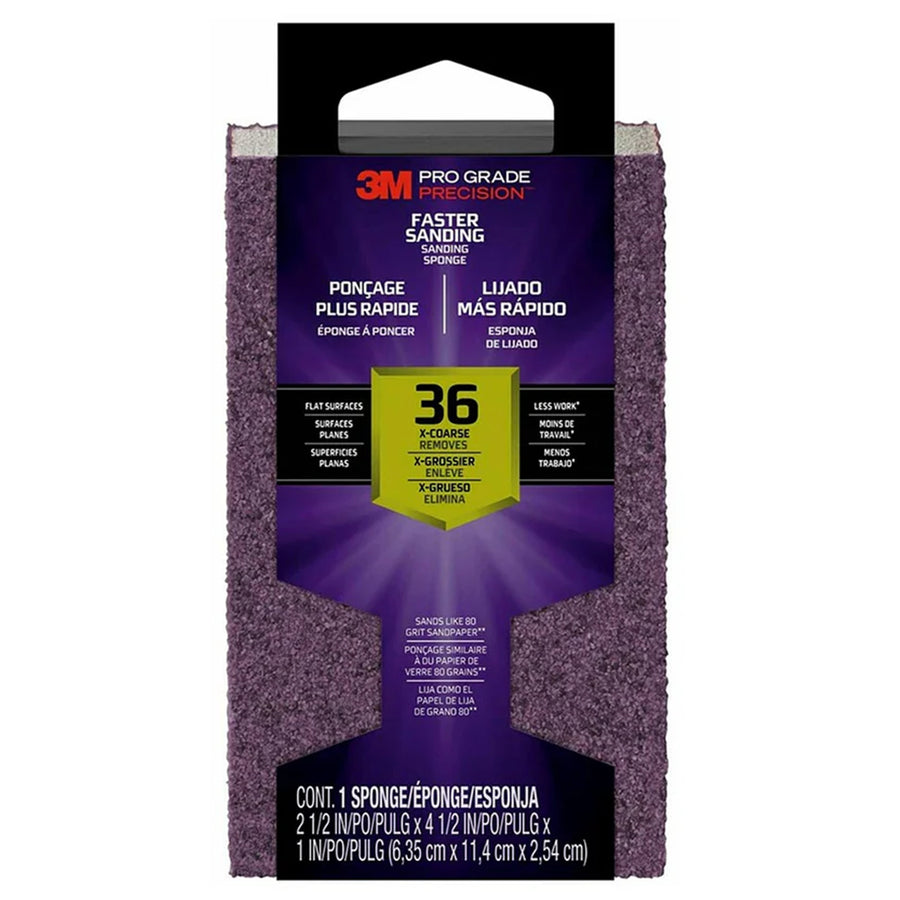 7100170022 - 3M Pro Grade Sanding Block Sponge 24003TRI-XC-B 36 Grit