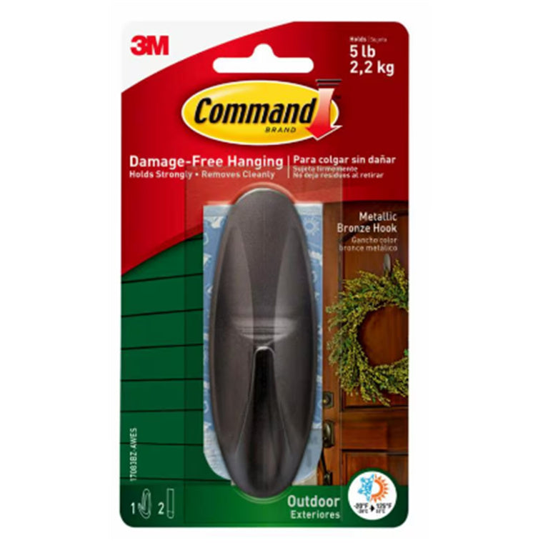 7100376384 - Command Outdoor Hook 17083BZ-AWES Large Metallic Bronze