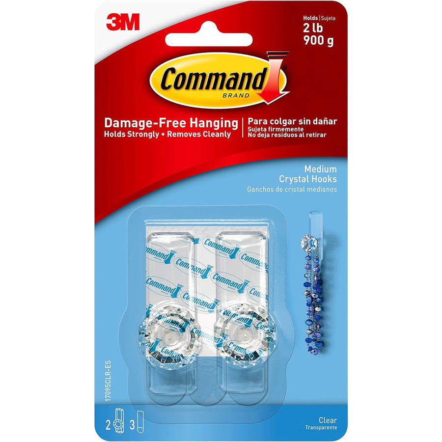 7100337024 - Command Crystal Hook 17095CLR-ES Medium Clear, Pack of 2