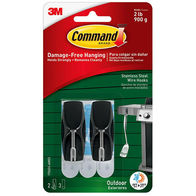7100084085 - Command Outdoor Haken 17065S-AWES Mittelstahldraht, 2 Stück