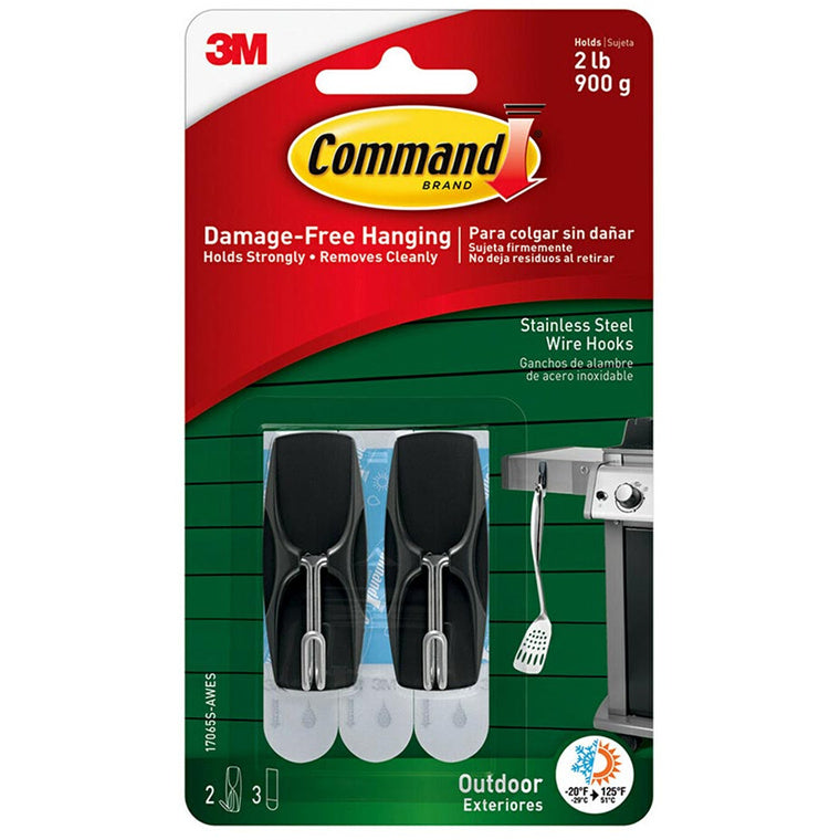 7100084085 - Command Outdoor Hook 17065S-AWES Medium Steel Wire, Pack of 2