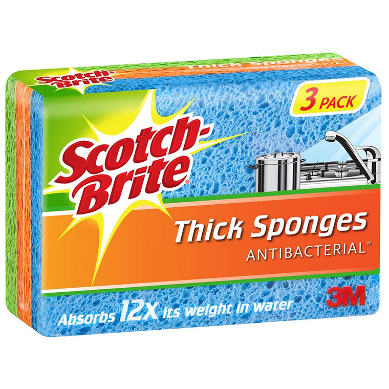 7012921463 - Scotch-Brite Thick Sponges, Pack of 3