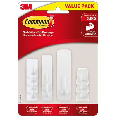 7100341498 - Command Haken 17500-10, sortiert, weiß, 10er-Pack