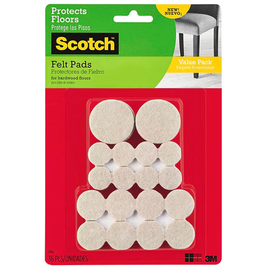 3M Scotch   Felt Pads SP842-NA-S Assorted Beige