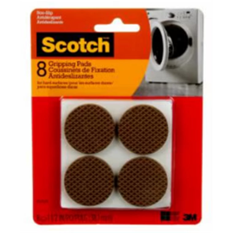 7100112866 - Scotch Gripping Pads 3.8cm Round Brown, Pack of 8