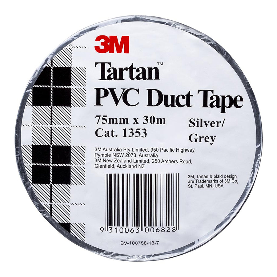 3M AT010575267 Tartan Duct Tape 1353 Silver Grey 75mm x 30m