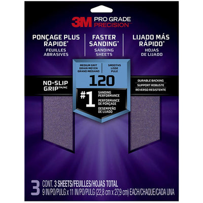 7010417003 - 3M Pro Grade Precision Schleifblätter 26120TRI-3 120er Körnung, 3 Stück