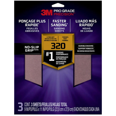 7010416999 - 3M Pro Grade Precision Schleifpapier 26320TRI-3, 320er Körnung, 3 Stück