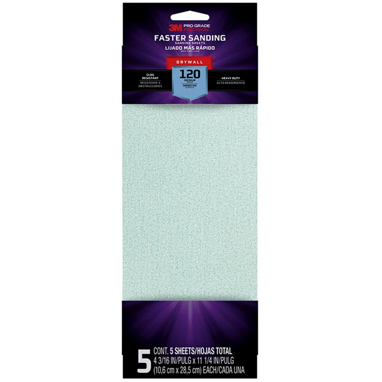 7100156148 - 3M Pro Grade Precision Sanding Sheets 9095PGP-CC 120 Grit, Pack of 5