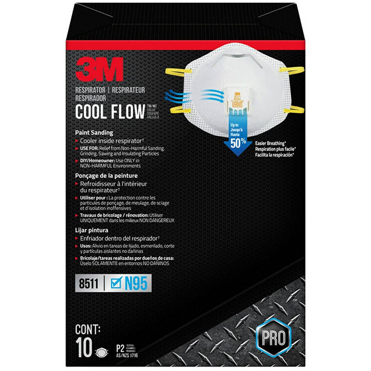 11405 - 3M Pro Series Sanding & Fibreglass Respirator 8511H10-DC-PS, Pack of 10
