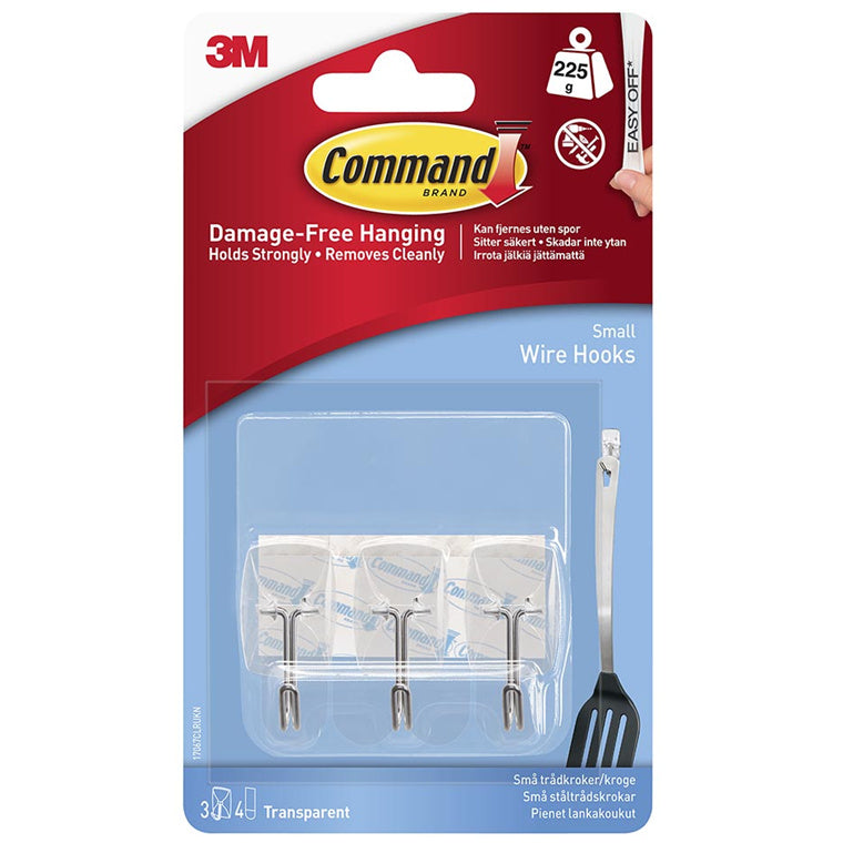 7100348042 - Command Hook 17067CLR Small Clear Wire, Pack of 3