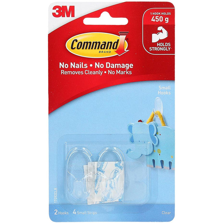 7100348576 - Command Hook 17092CLR Small Clear, Pack of 2
