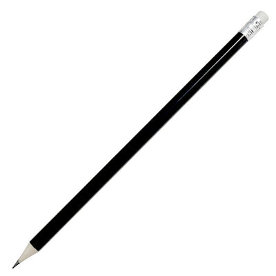 IHBPEBLK144 - Okin HB Bleistift Rund mit Radiergummi Schwarz