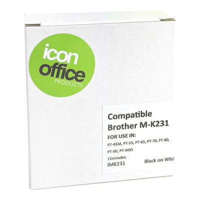 IMK231 - Okin Compatible Brother MK Tape 12mm Black on White