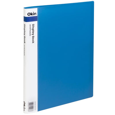 IF311 - Okin Display Book A4 with Insert Spine 20 Pocket Blue