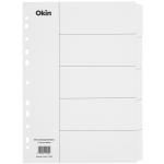 IF604 - Okin Cardboard Dividers 5 Tab White