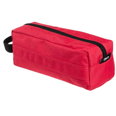 PC-1ZIPRD - Okin Pencil Case Barrel 1 Zip Red 22x8x8cm